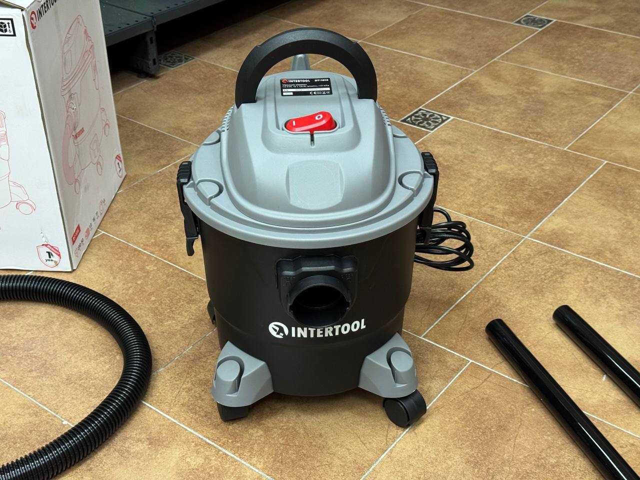 Будівельний Пилосос INTERTOOL  1.0 кВт, бак 15 л. Довгий шнур та шланг