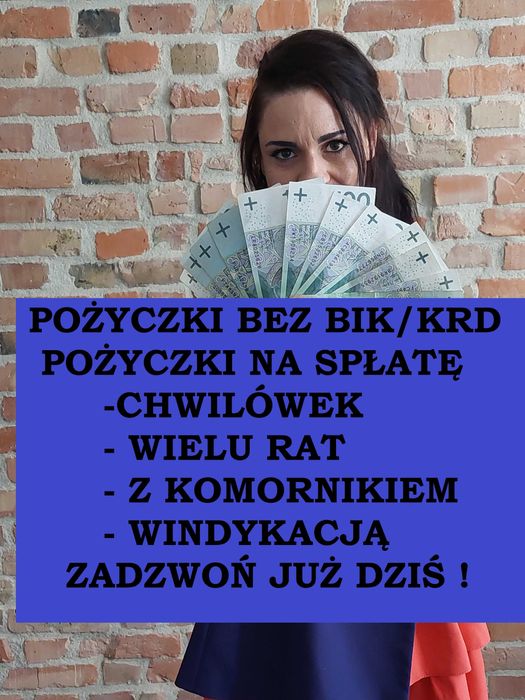 Prywatna Pożyczka bez BIK/KRD konsolidacja chwilówek, na oświadczenie
