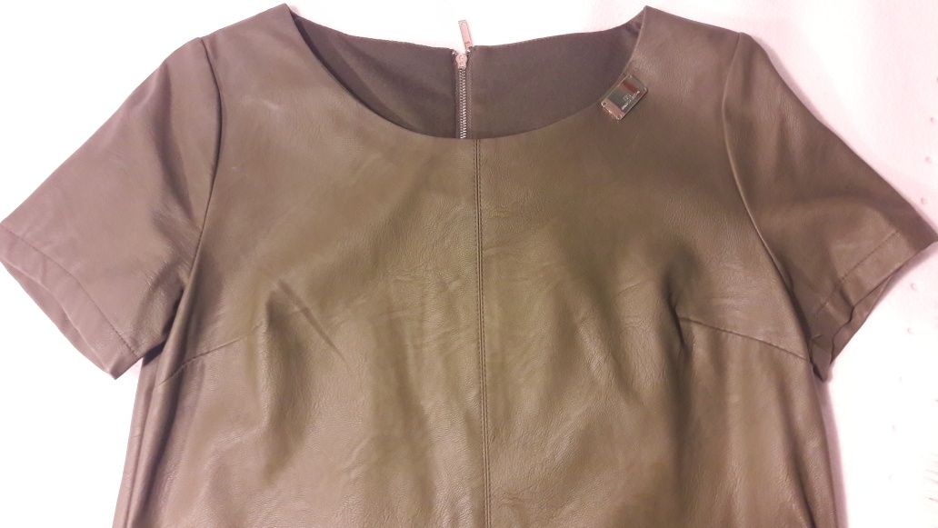 Sukienka eko skóra / spódnica skóra oliwkowa oliwka khaki