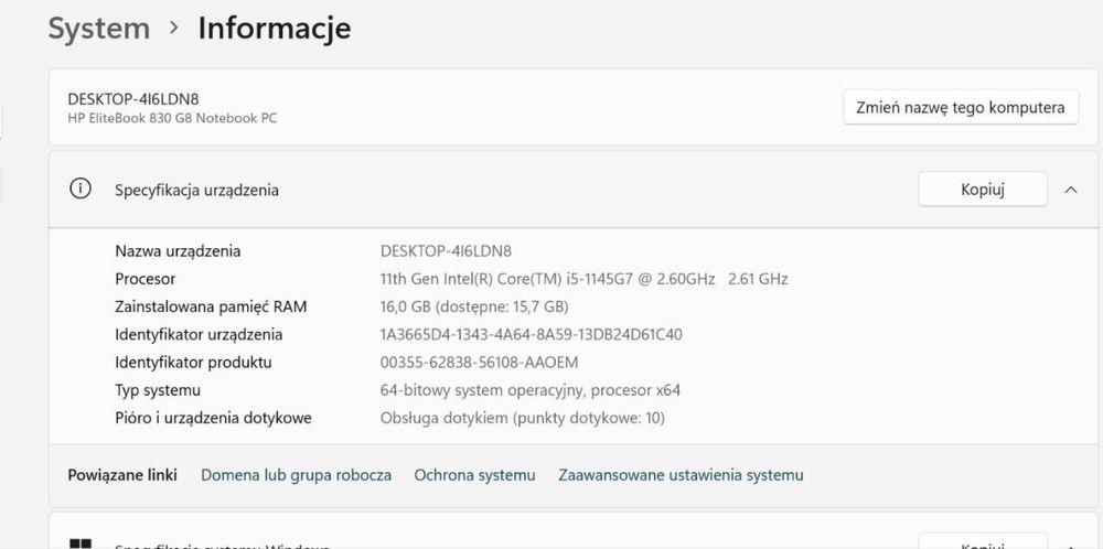 HP EliteBook 830 G8 i5-1145g7 16/256