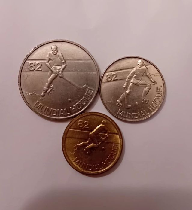 Moedas Comemorativas (3) do Mundial Hóquei 1982