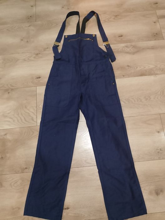 Ogrodniczki granatowe grubego materiału