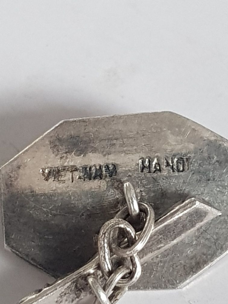 Przedwojenne Srebrne Spinki Wpinki Do Mankietów Viet.Nam Hand 0.900