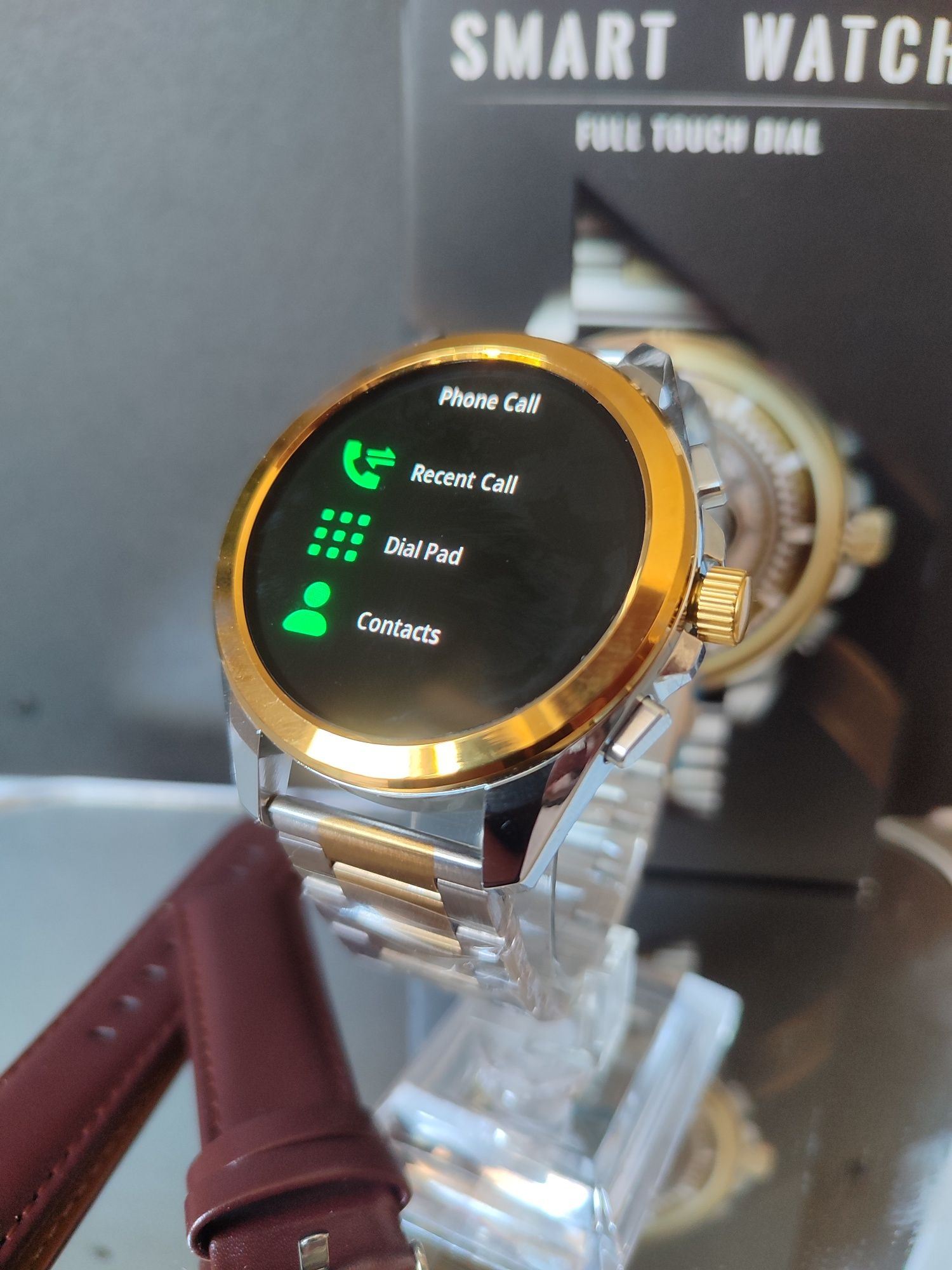 Nowy srebrno złoty smartwatch zegarek bluetooth branzoletka