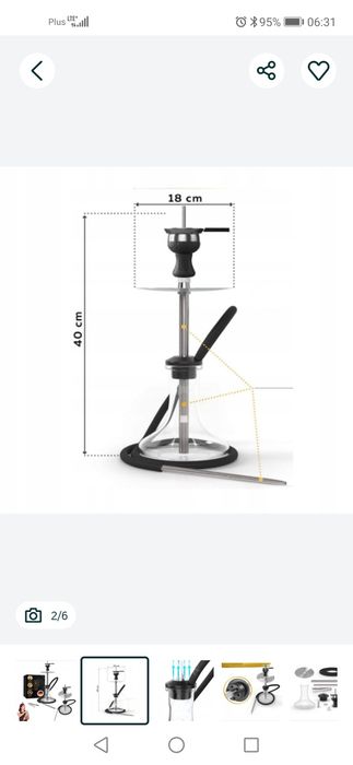 M. ROSENFELD Zestaw fajki wodnej szisza ze stali nierdzewnej