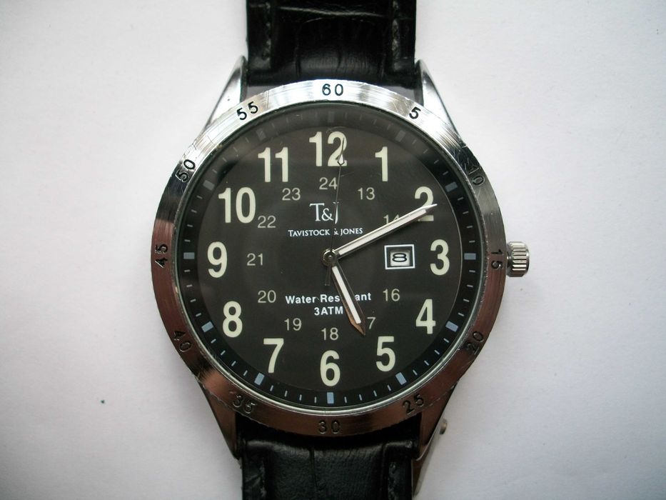 винтажные  часы Tavistock & Jones  кожаный ремешок 45 мм.
