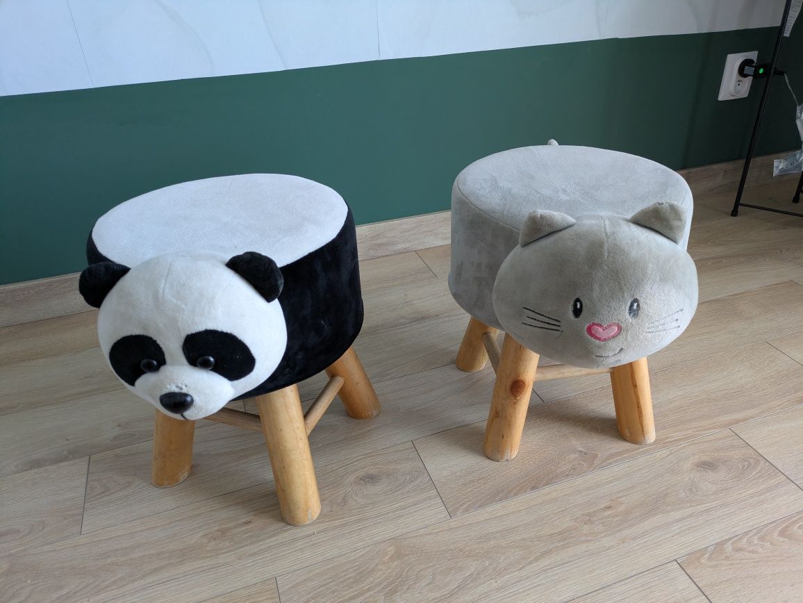 Pufy dla dzieci panda i kot