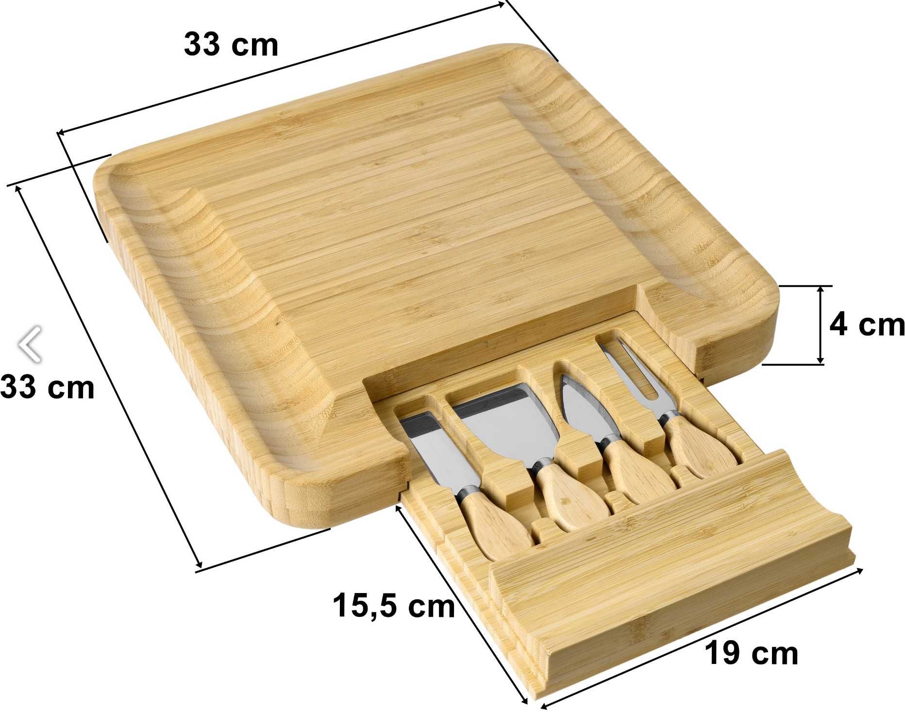 BAMBUSOWA DESKA do serów przekąsek krojenia