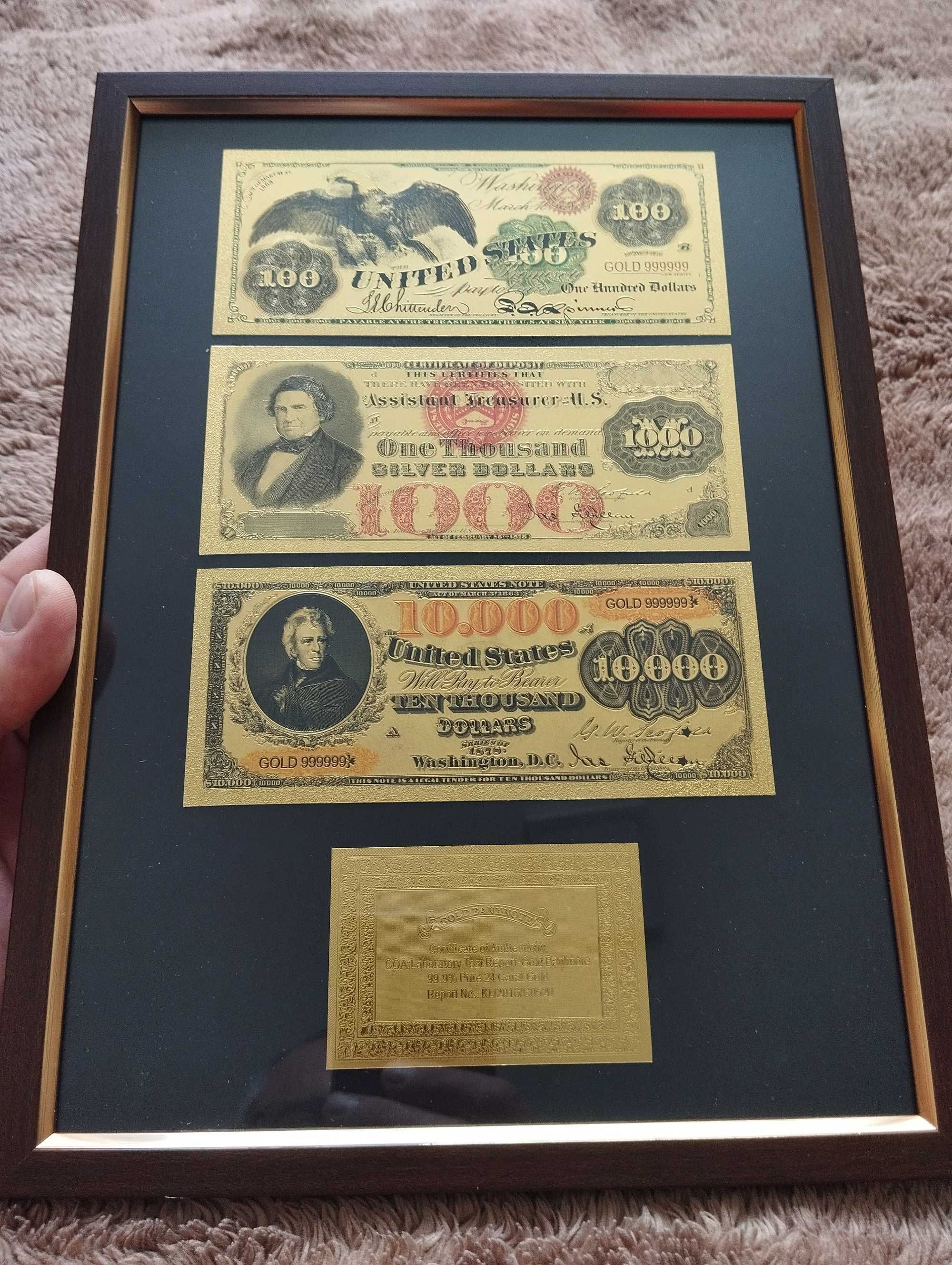 Картина-колаж з сертифікатів США 
зразка 1878 року.