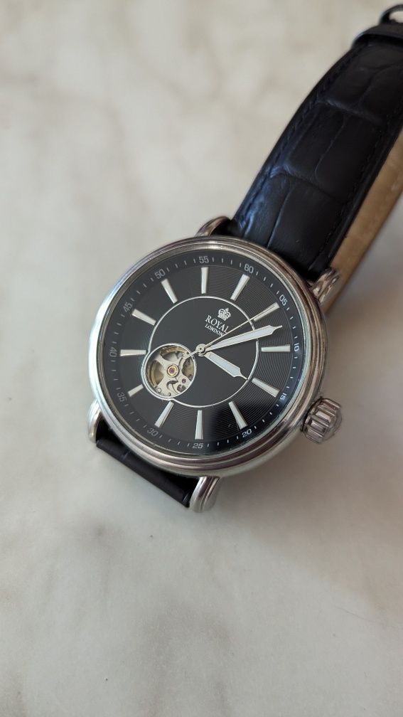 Часы Royal London automatic, годинник скелетон Англія