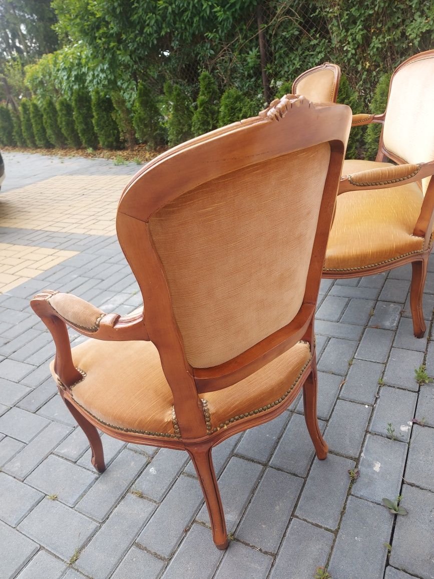 Zestaw sofa + 2 fotele Ludwikowskie