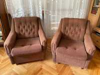Fotele tapicerowane brązowe - 2 szt