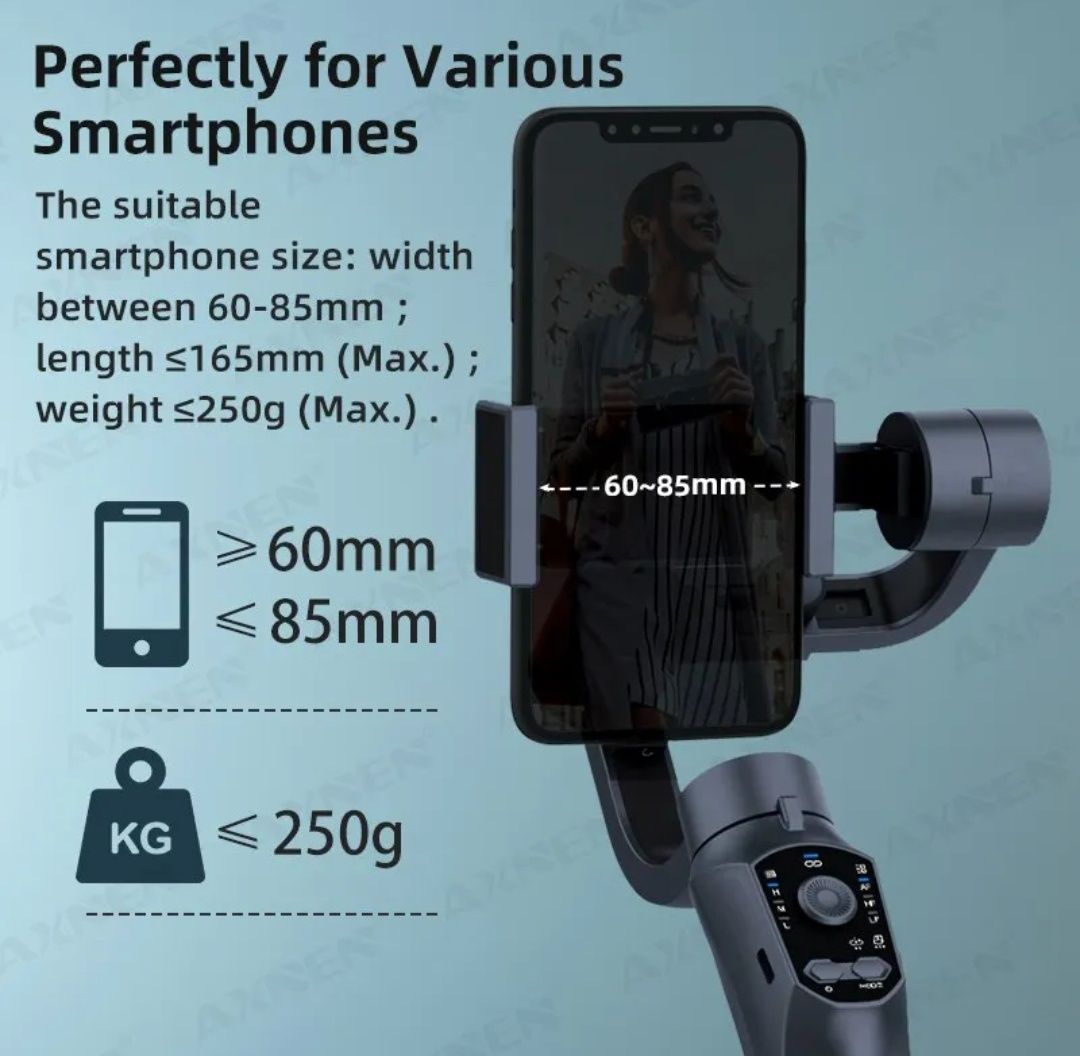 Стабилизатор 3-Axis Gimbal F10 pro,для смартфонов,экшен камер,стедикам