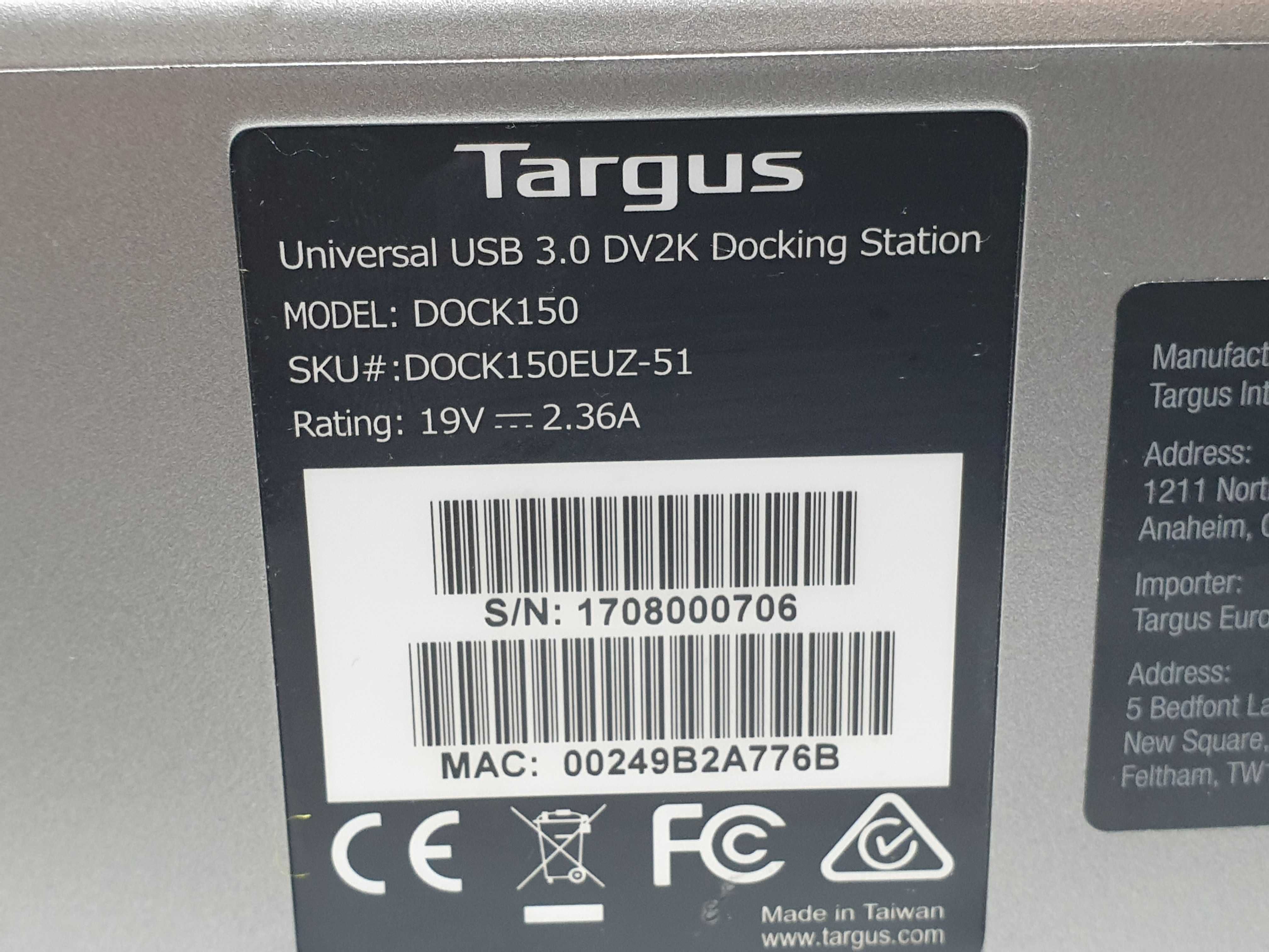 док станція Targus Dock150 Universal USB 3.0 DV2K