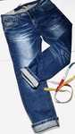 Tom Tompson spodnie meskie przetarcia jeansowe
