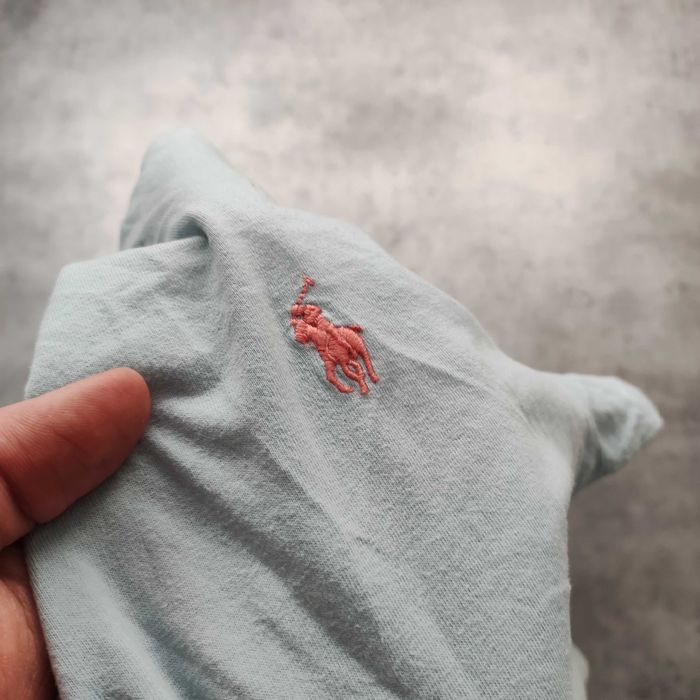 MĘSKA Koszulka Bawełna PREMIUM V Kołnierzyk Morska Polo Ralph Lauren