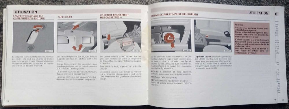 Instrukcja obsługi samochodu Audi 80 w języku francuskim, 1991 r.