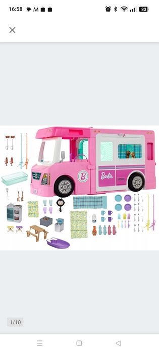 Kamper Barbie duży 3w1