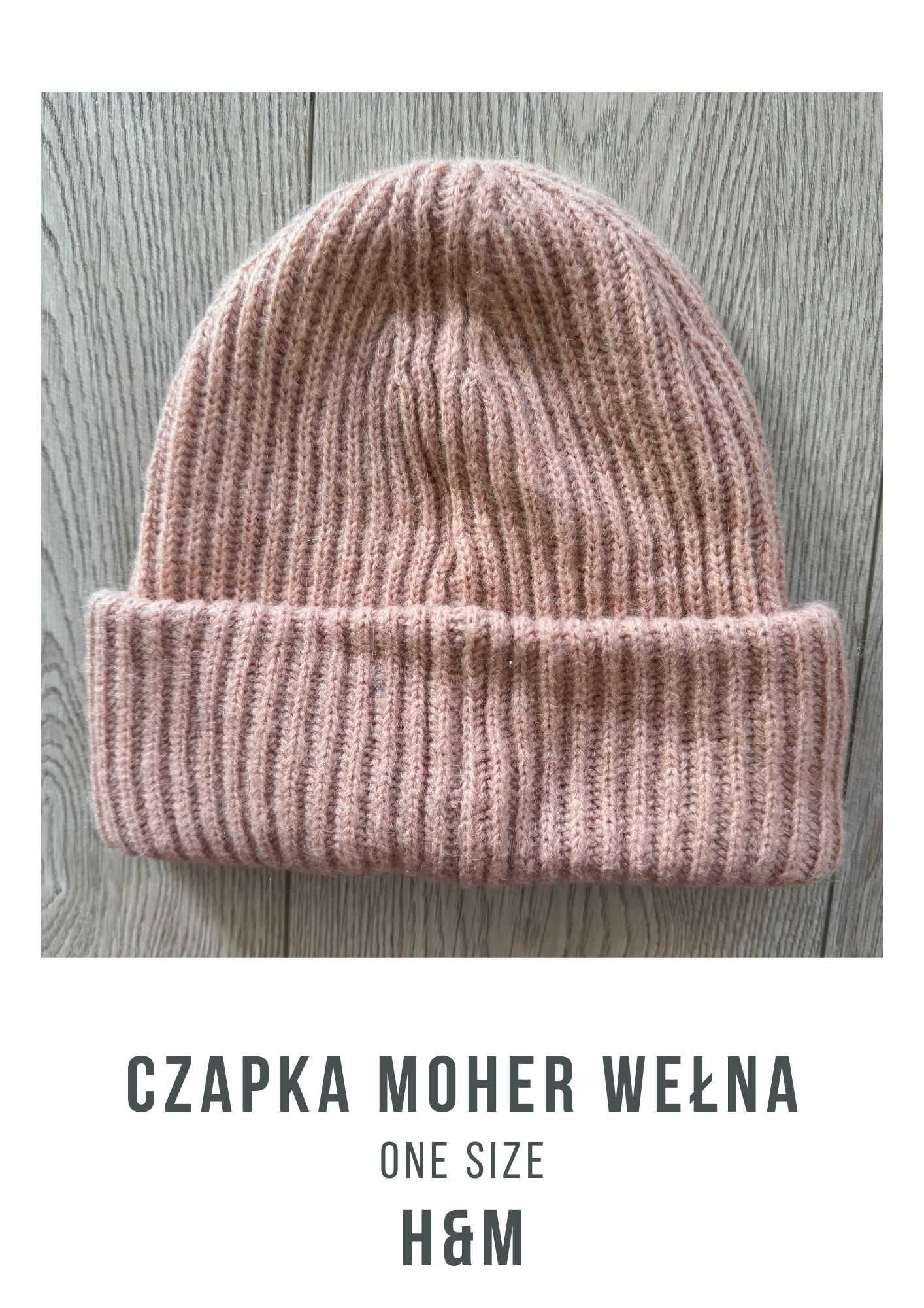 Czapka LOVE H&M z moheru i wełny