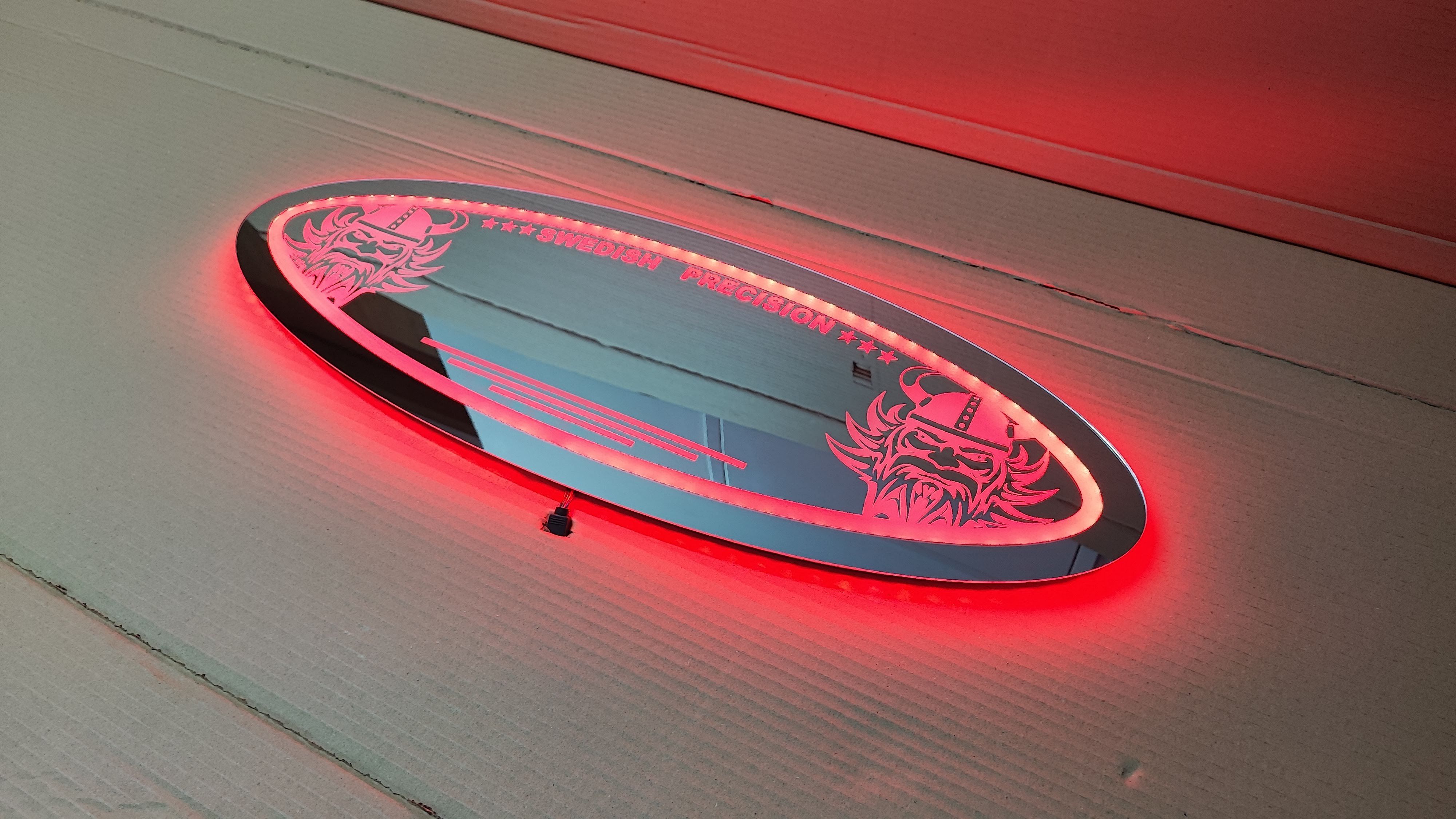 VOLVO WIKING lustro LED , logo na tylną ścianę TIR, nad łóżko V03-RGB