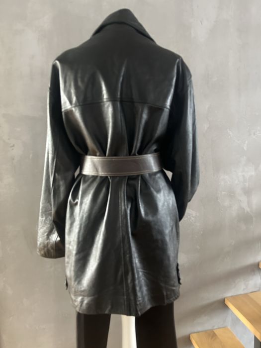 Czarna kurtka z naturalnej skóry z odpinanym ociepleniem-XL-3XL