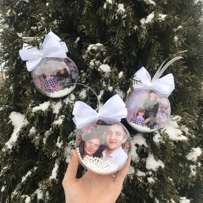 новорічні кульки з фото игрушки на елку шар бамбулі на ялинкуприкраса