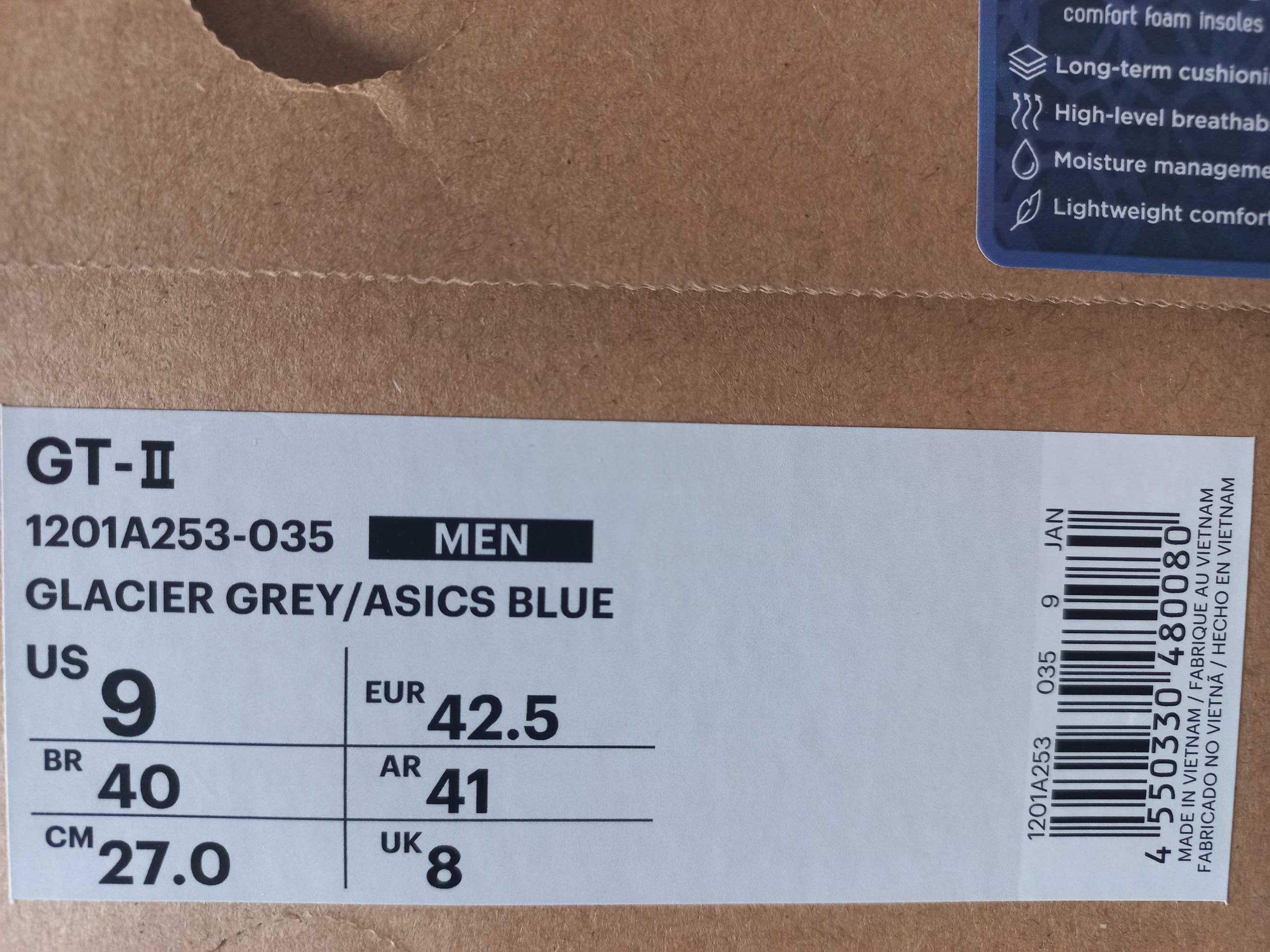 Asics GT-II Glacier Grey r. 42,5