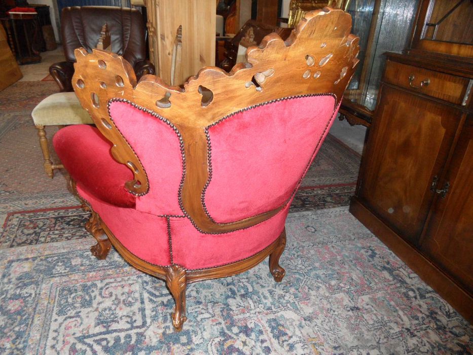 Fotel Barokowy Bogato Rzeźbiony z Holandii