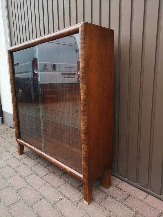 Witryna Serwantka ART-DECO Orzech Stara Antyk Po Renowacji Okazja.