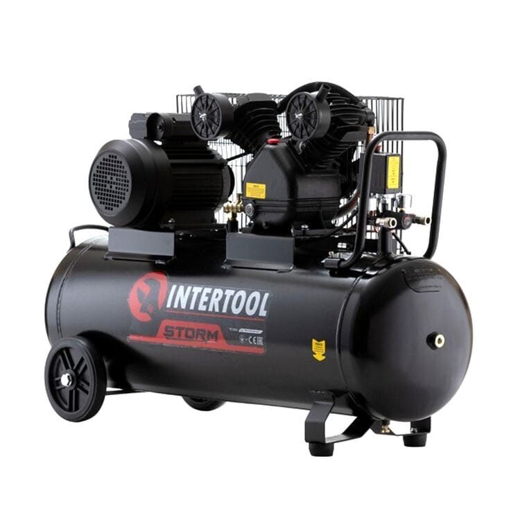 Компресор 100 л ремінний 3 кВт 10бар 500 л/хв PT-0014 Intertool