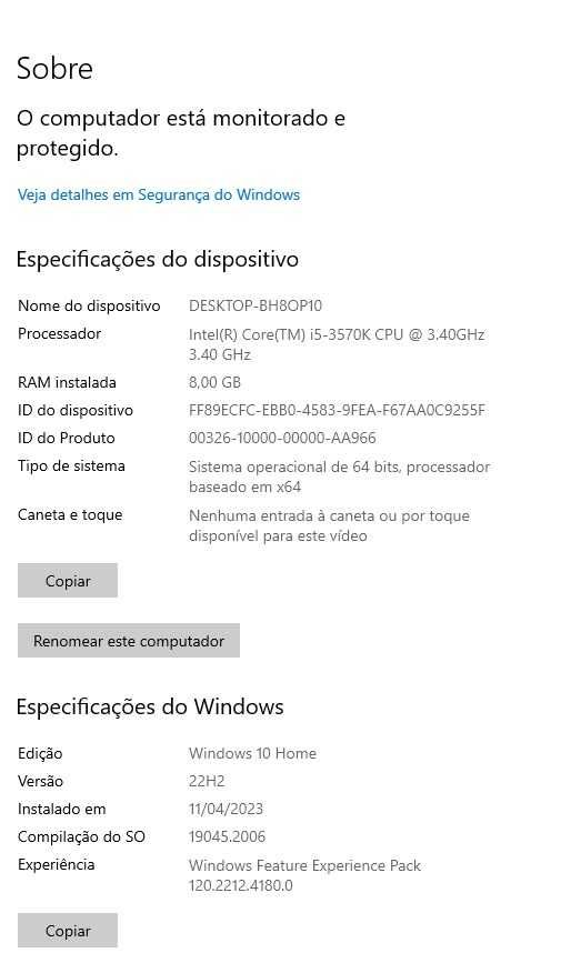 Computador Gaming com uma GTX 1050 Ti e Monitor