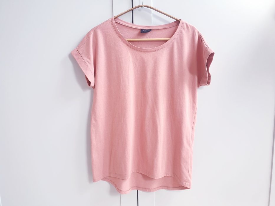 Rożowa koszulka t-shirt Vila S 36 38 oversize