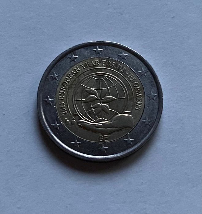 Moeda 2€ - Comemorativa - Bélgica - Ano Europeu para o Desenvolvimento