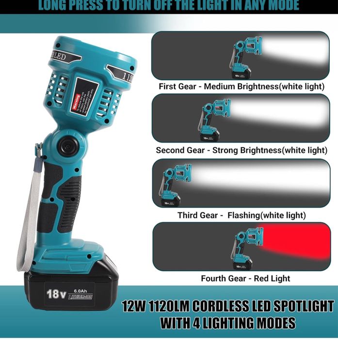 YEX-BUR LED Lampa robocza pod akumulator Makity 18