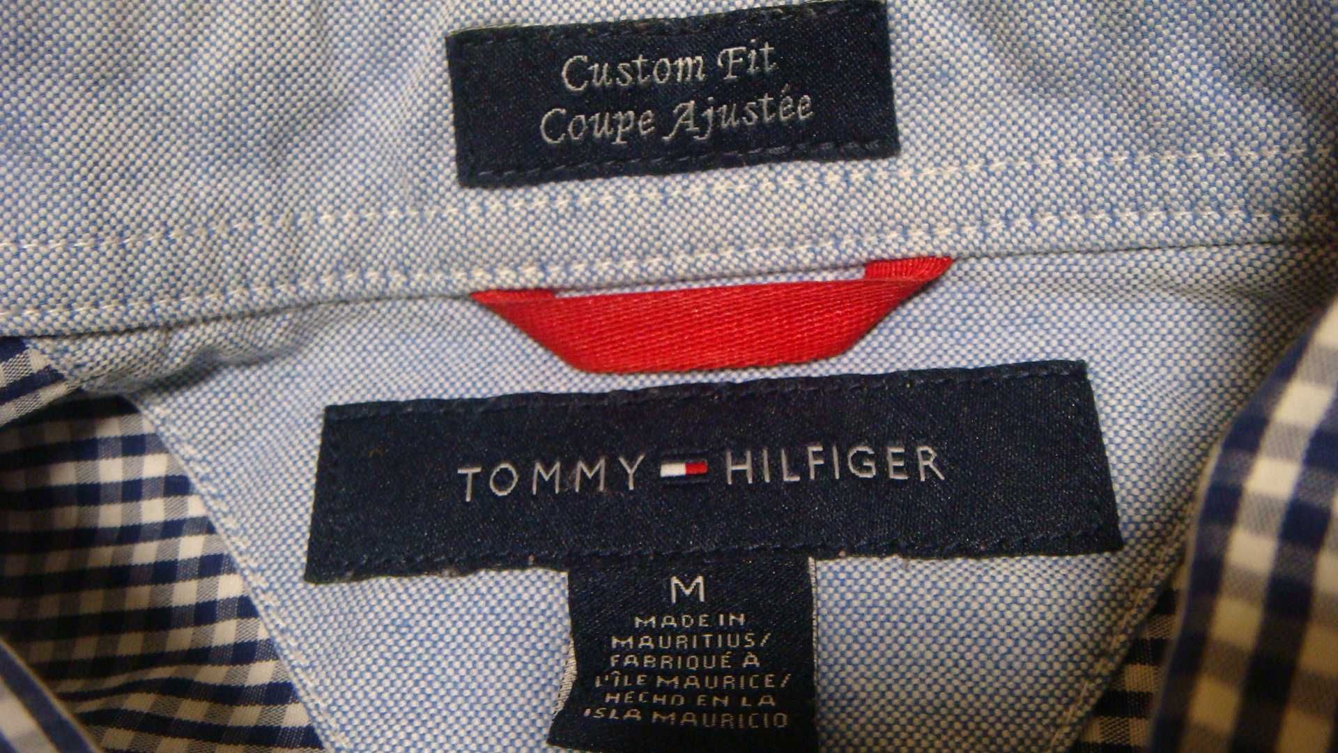 TOMMY HILFIGER рубашка клетка мелкая сине-белая томми хилфигер