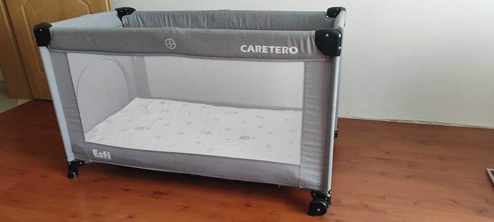 Łóżeczko turystyczne kojec 120x60 Caretero Esti szare