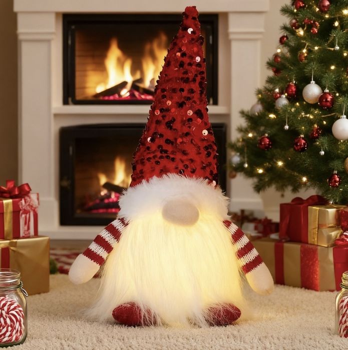 krasnal świąteczny gnom świecący 30 cm święta ozdoba świąteczna