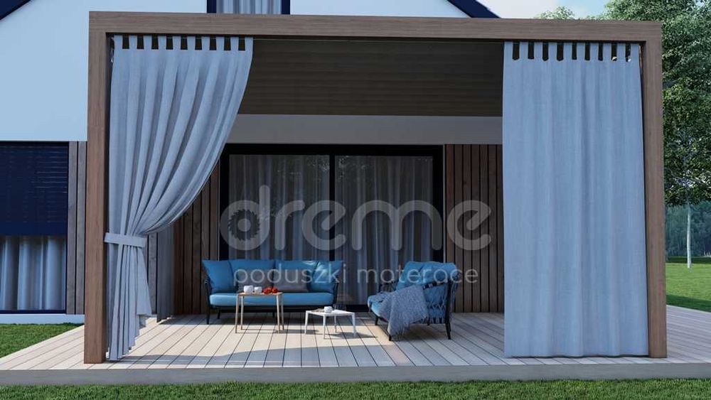 Zasłony ogrodowe na wymiar wodoodporne szelki tunel taras zasłona