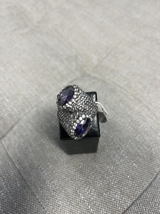 Anel em Prata com dupla ametista e zircões Novo
