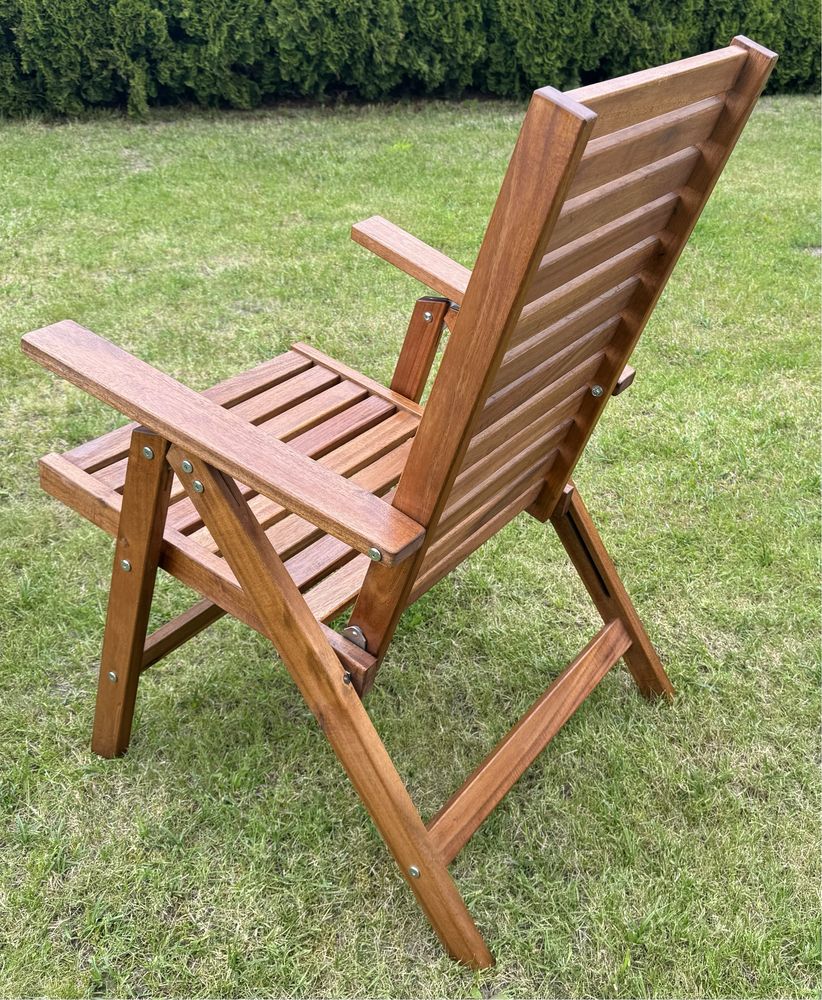 Fotel ogrodowy drewniany rozkładany IKEA