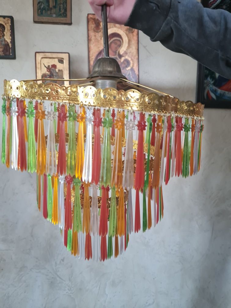 Żyrandol  z PRL rustykalny