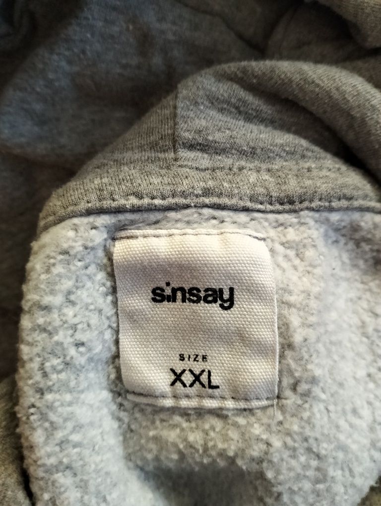 Szara bluza z kapturem; Sinsay; rozmiar XXL