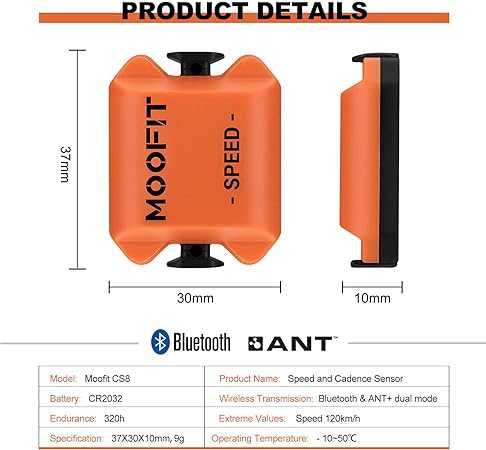 Czujnik prędkości i czujnik kadencji moofit, prędkość bezprzewodowa
