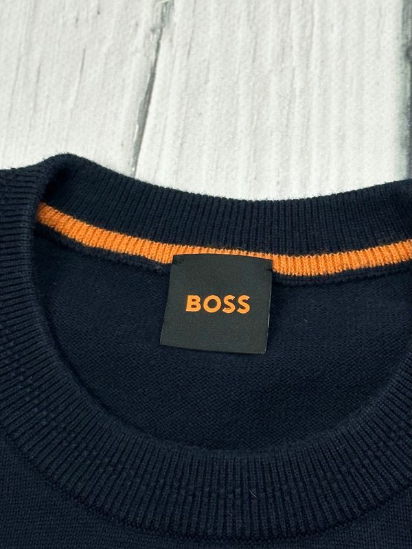 Hugo Boss Kanovano Bawełniany Sweter z Kaszmirem Męski Logowany r. Xl