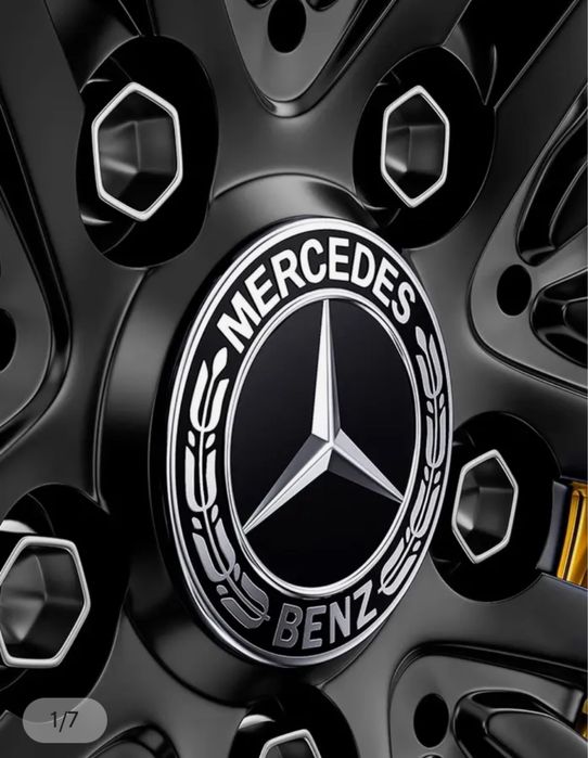 Centro jantes/capot preto mercedes