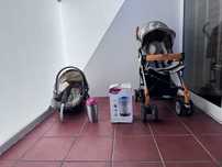 carrinho de bebé, ovo, esterilizador e garrafa térmica para criança