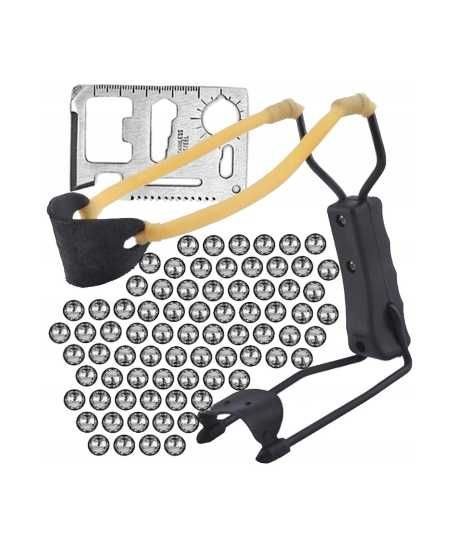 Zestaw Proca Z Podpórką + 100 szt Kulkek + Karta Przetrwania Survival