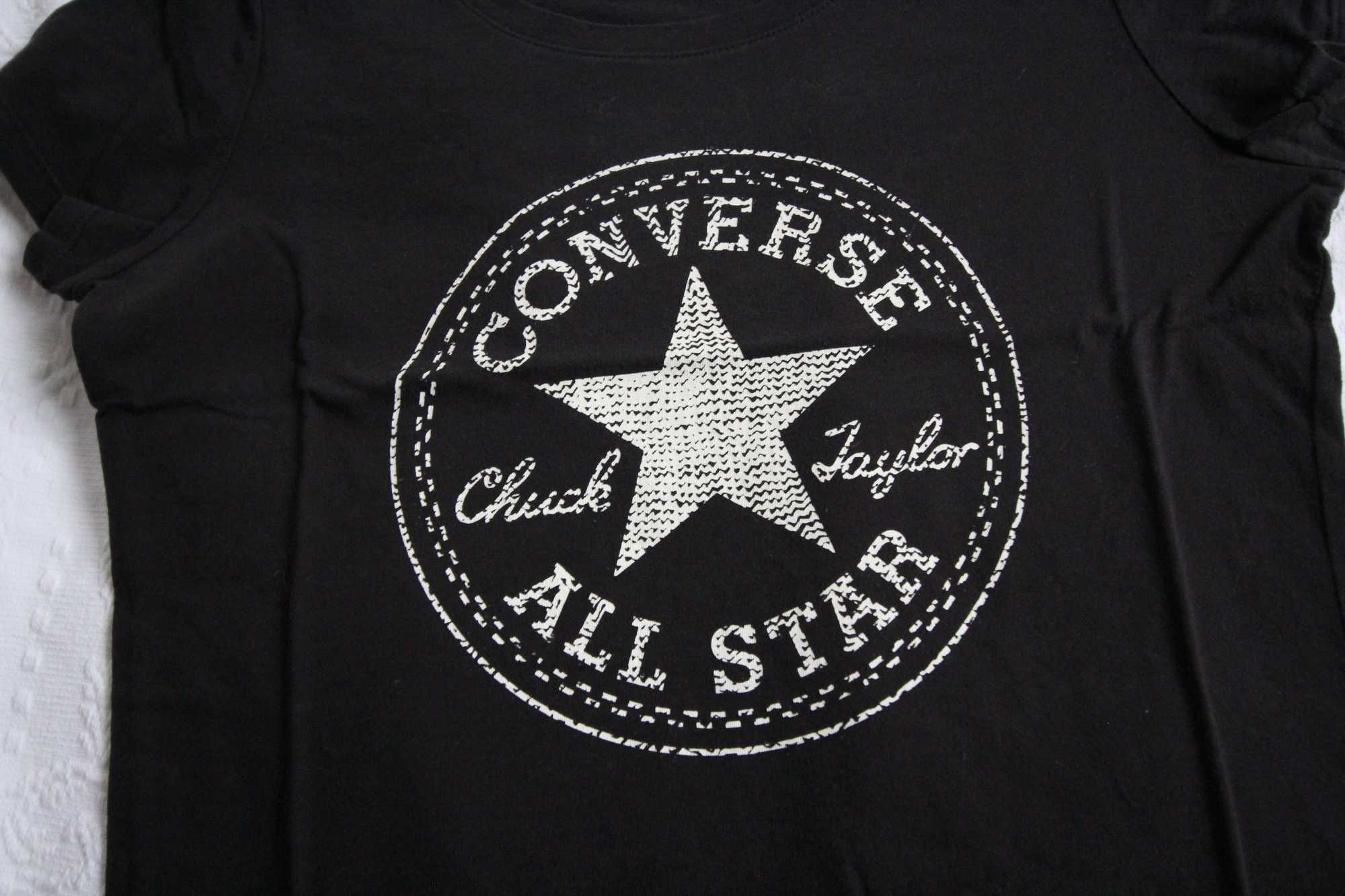 Czarny damski T-shirt Converse r. M