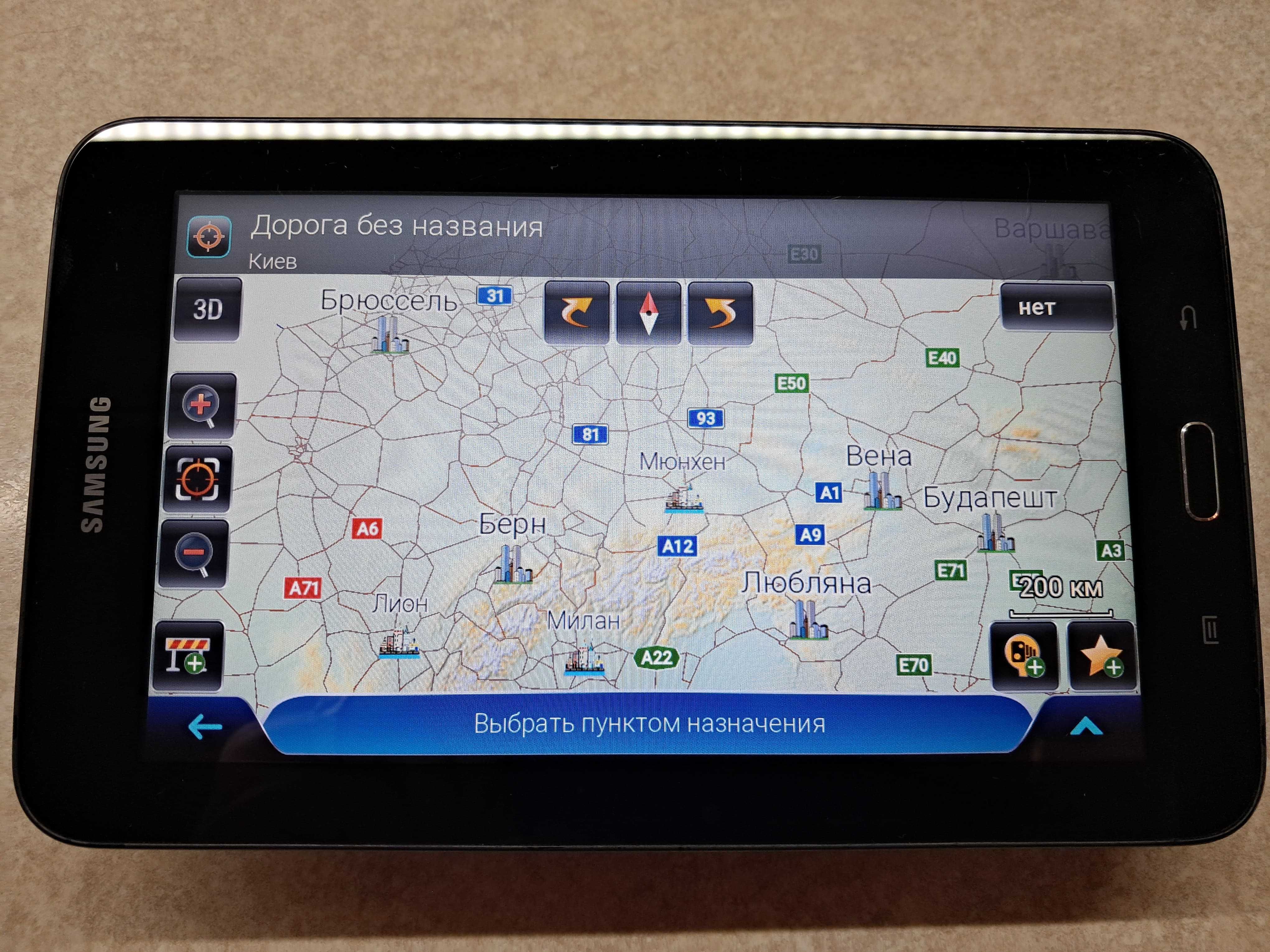 Супутниковий грузовий GPS навігатор Samsung 7". Мапи 2025р!