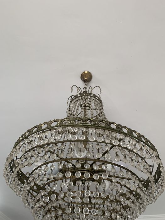 CANDEEIRO DE VIDRO PRATEADO - de 1990